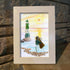 Couple Lighthouse Sunset Sea Glass Framed Art - image 0