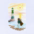 Couple Lighthouse Sunset Sea Glass Framed Art - image 2