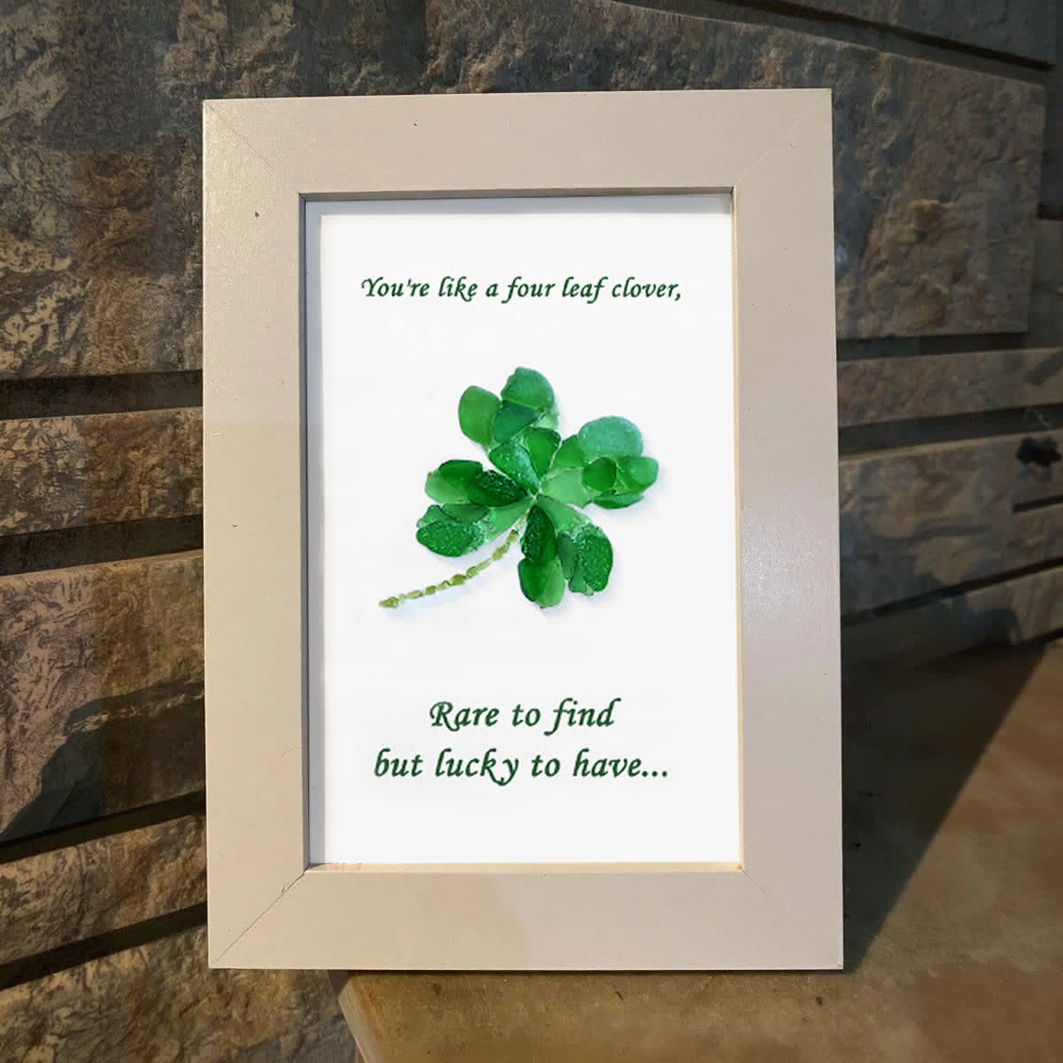You Are My Four Leaf Clover Sea Glass Framed Art - image 4