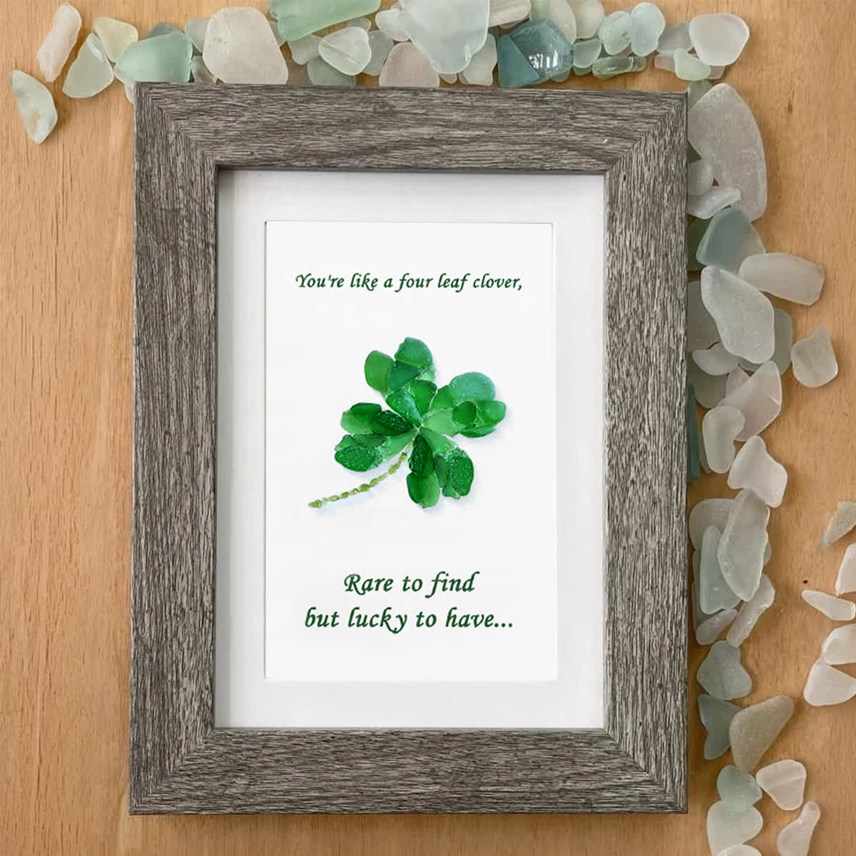 You Are My Four Leaf Clover Sea Glass Framed Art - image 5
