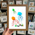 Ocean Depths Jellyfish Family Sea Glass Framed Art - Walnut Brown - 8" X 6" - image 7