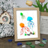 Ocean Depths Jellyfish Family Sea Glass Framed Art - Oak - 8" X 6" - image 6