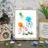 Ocean Depths Jellyfish Family Sea Glass Framed Art - Retro White - 8" X 6" - image 10