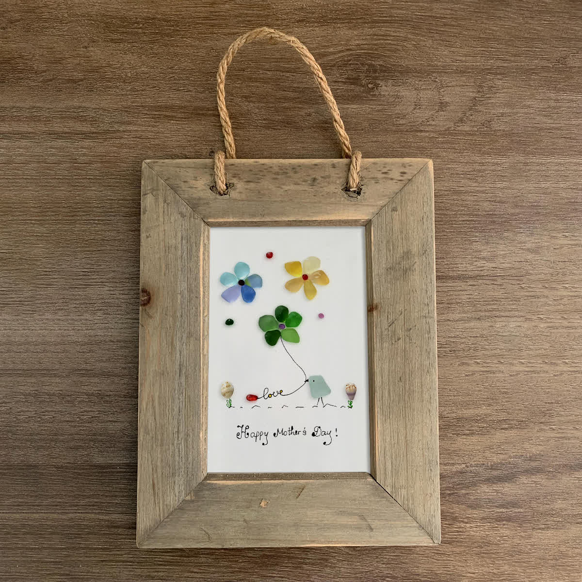 Mother's Day Colorful Bird & Flowers Sea Glass Framed Art - image 10