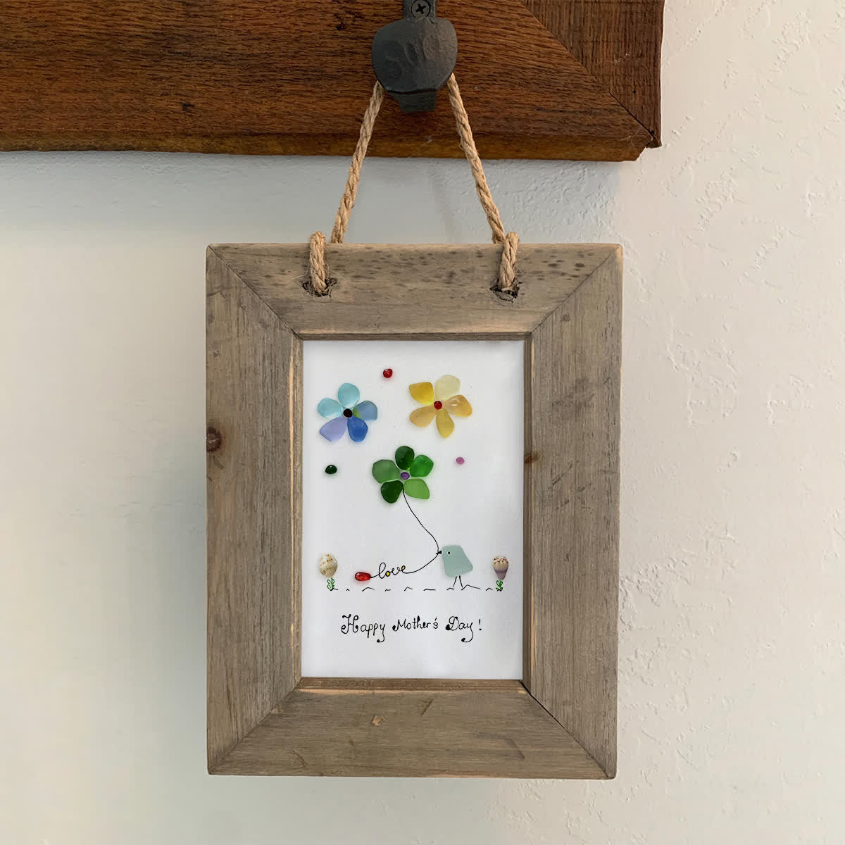 Mother's Day Colorful Bird & Flowers Sea Glass Framed Art - image 11
