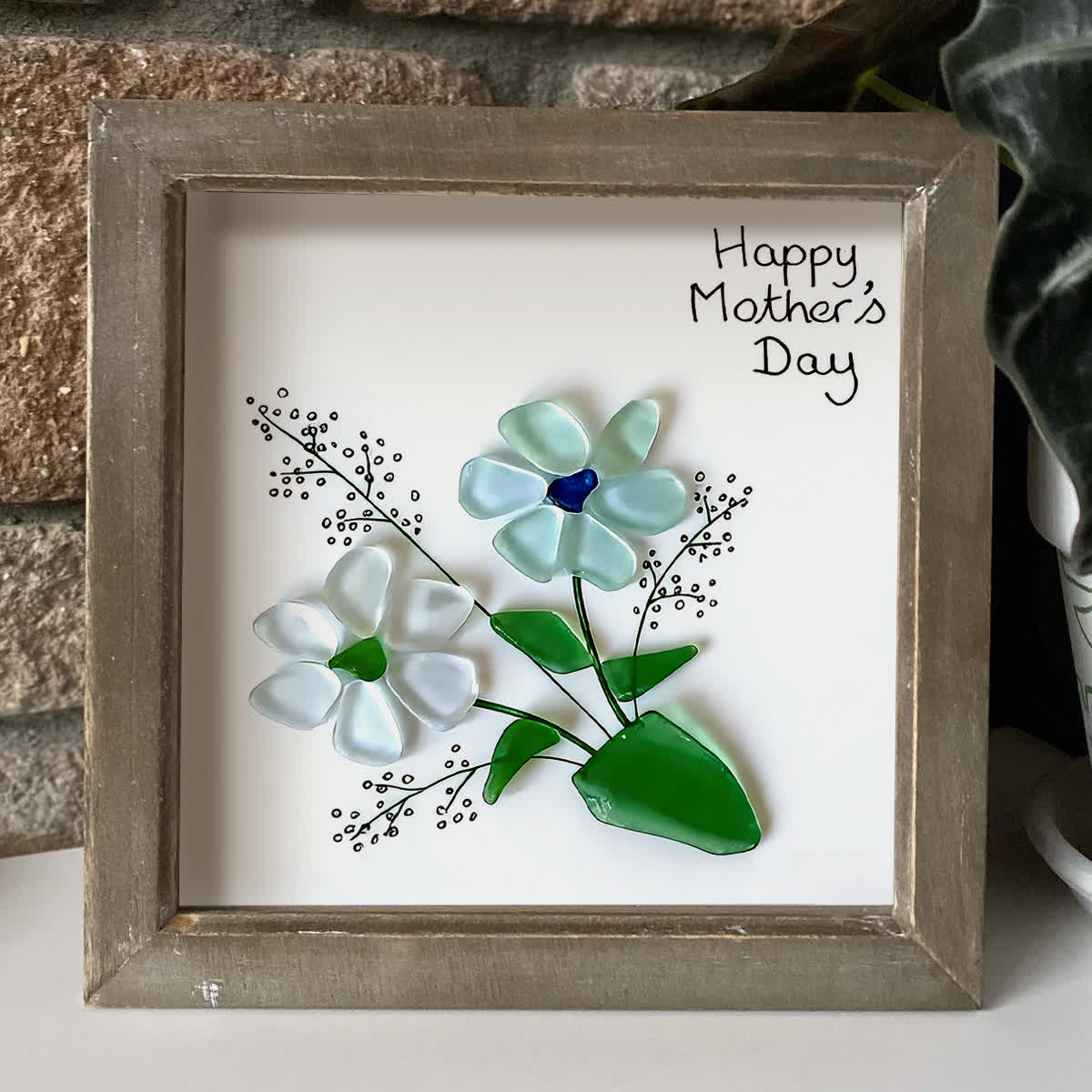 Blooms For Mom Pure Elegance Sea Glass Framed Art - image 4