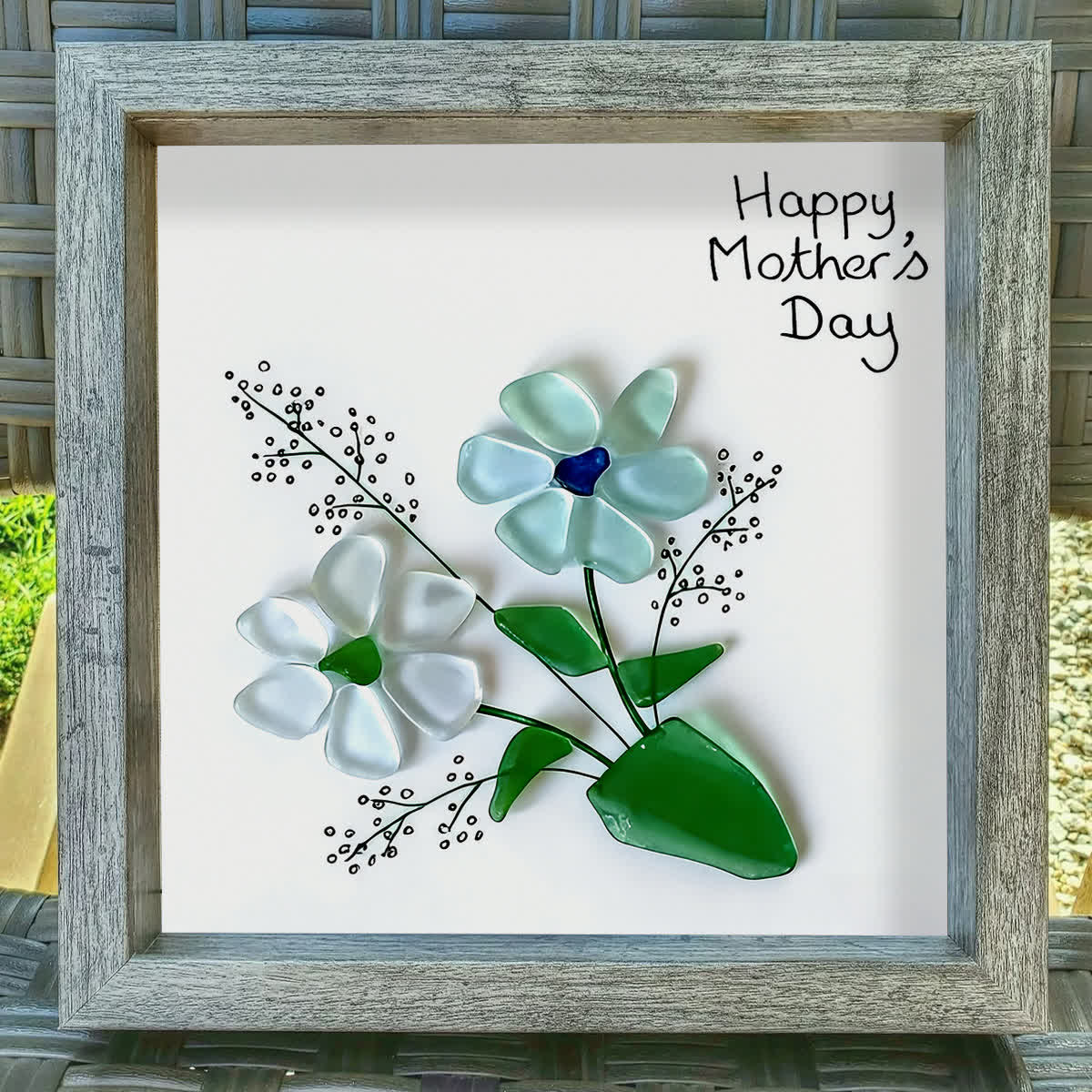 Blooms For Mom Pure Elegance Sea Glass Framed Art - image 5