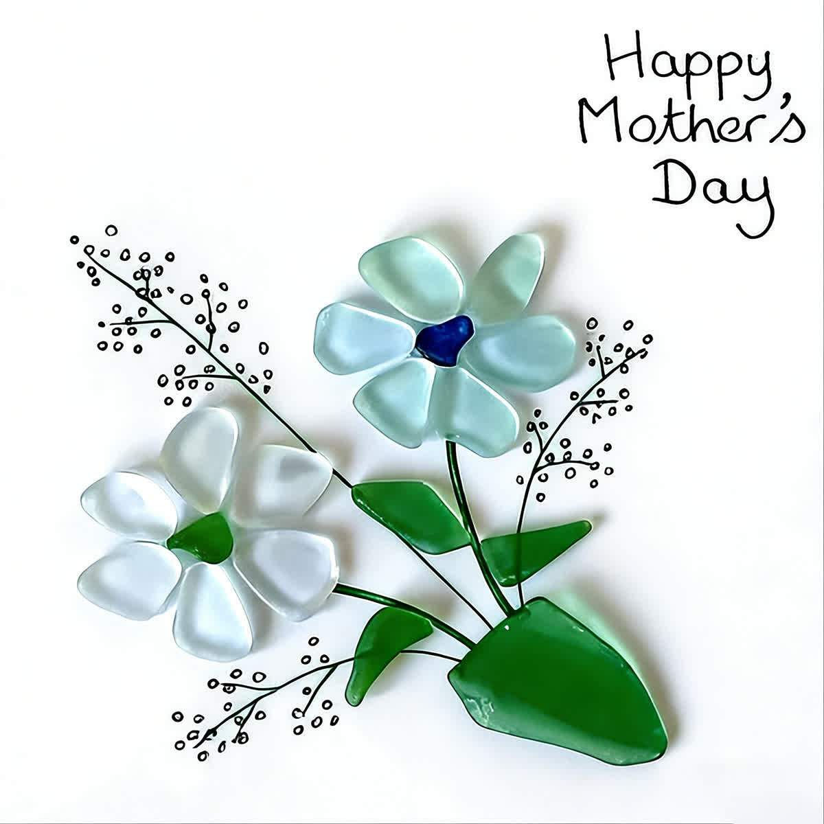 Blooms For Mom Pure Elegance Sea Glass Framed Art - image 3