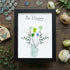 Be Happy Flower Bouquet Sea Glass Framed Art - Black - 6" X 8" - image 10