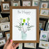 Be Happy Flower Bouquet Sea Glass Framed Art - Walnut Brown - 6" X 8" - image 9