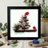 Red Birds Perched On A Pinecone Sea Glass Framed Art - Black - 8" X 8" - image 9