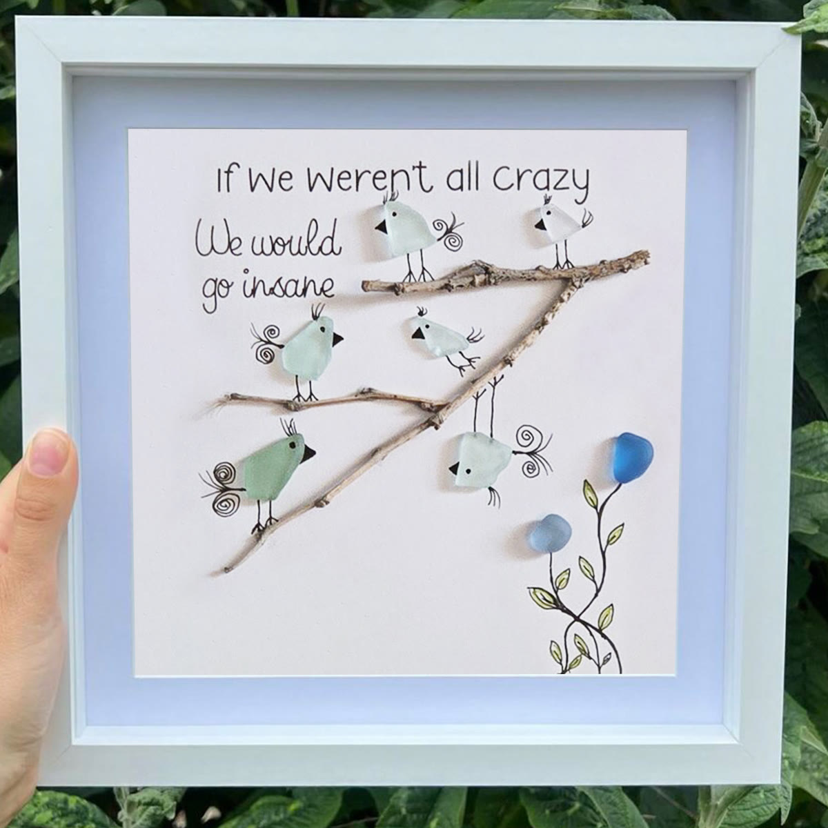 Carefree Vibe Birds Sea Glass Framed Art - image 4
