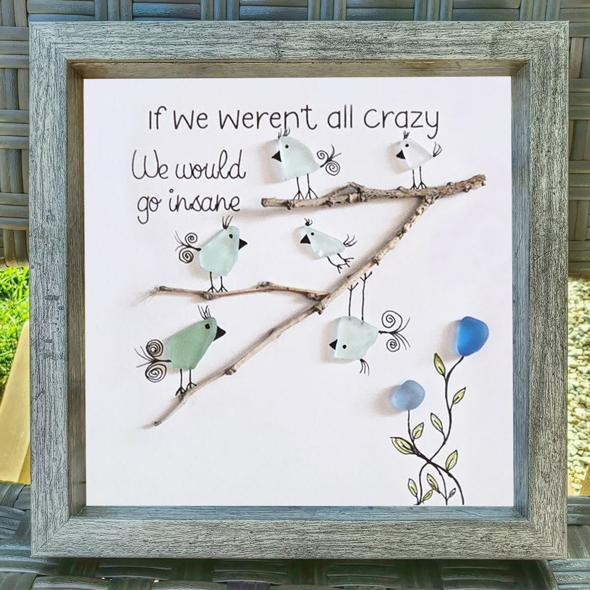 Carefree Vibe Birds Sea Glass Framed Art - image 3
