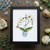 White Orchid Handmade Sea Glass Framed Art - Black - 8" X 6" - image 10