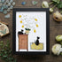 Pebble Cats And Blooming Plants Sea Glass Framed Art - Black - 8" X 6" - image 11