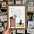 Pebble Cats And Blooming Plants Sea Glass Framed Art - Walnut Brown - 8" X 6" - image 10
