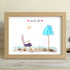 Happy Retirement Beach Chair And Umbrella Sea Glass Framed Art - Oak - 6" X 8" - image 8