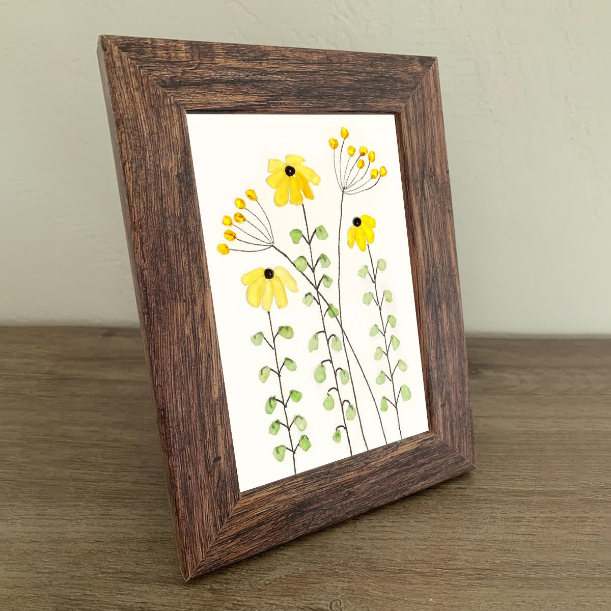 Sunflower Handmade Sea Glass Framed Art - image 12