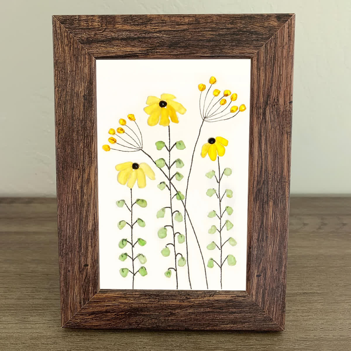 Sunflower Handmade Sea Glass Framed Art - image 11