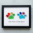 Rainbow Puppy Pet Paw Prints Sea Glass Framed Art - Black - 6" X 8" - image 14