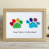 Rainbow Puppy Pet Paw Prints Sea Glass Framed Art - Oak - 6" X 8" - image 12