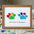 Rainbow Puppy Pet Paw Prints Sea Glass Framed Art - Walnut Brown - 6" X 8" - image 13