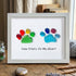 Rainbow Puppy Pet Paw Prints Sea Glass Framed Art - White - 6" X 8" - image 15
