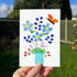 A Whimsical Bouquet With Butterfly Sea Glass Framed Art - Seaglass Card - 8" X 6" - image 1