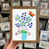 A Whimsical Bouquet With Butterfly Sea Glass Framed Art - Walnut Brown - 8" X 6" - image 7
