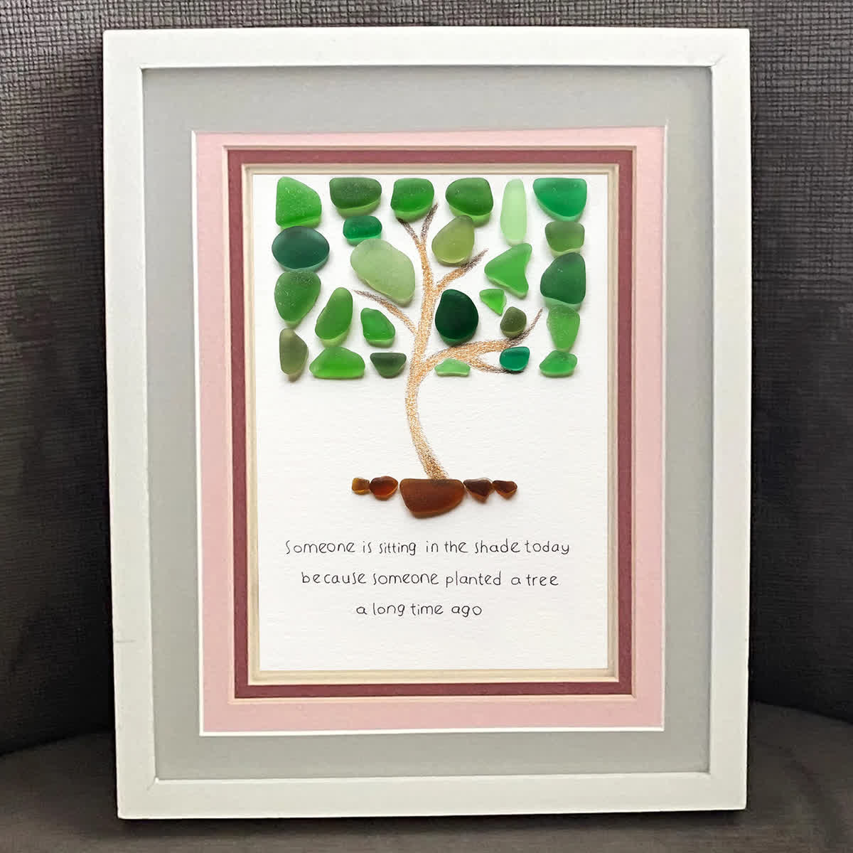 Growth Tree Of Gratitude Sea Glass Framed Art - image 5