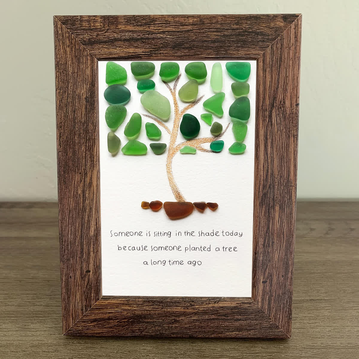 Growth Tree Of Gratitude Sea Glass Framed Art - image 0