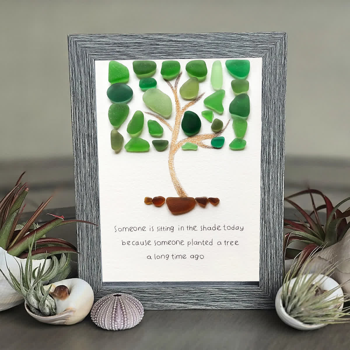 Growth Tree Of Gratitude Sea Glass Framed Art - image 3