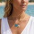 Birthstone Accent Initial Charm Sea Glass Necklace - image 1