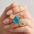 Birthstone Accent Initial Charm Sea Glass Necklace - image 4