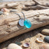 Beach-Inspired Silver Initial Charm Sea Glass Necklace - image 4