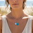 Beach-Inspired Silver Initial Charm Sea Glass Necklace - image 1
