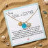 Sun Evil Eye & Initial Charm Sea Glass Necklace - image 2