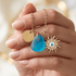 Sun Evil Eye & Initial Charm Sea Glass Necklace - image 5