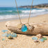 Sparkling Sun Accent Initial Sea Glass Necklace - image 5