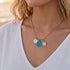 Sparkling Sun Accent Initial Sea Glass Necklace - image 1