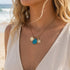 Crystal Turtle Pendant Initial Sea Glass Necklace - image 4