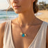 Ocean Treasure Pearl Shell Initial Charm Sea Glass Necklace - image 1