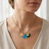 Enamel Shell & Initial Letter Charm Sea Glass Necklace - image 5