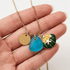 Enamel Shell & Initial Letter Charm Sea Glass Necklace - image 4