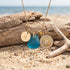 Conch Medallion Initial Charm Sea Glass Necklace - image 3