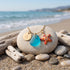 Red Enamel Starfish Initial Charm Sea Glass Necklace - image 3
