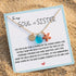 Red Enamel Starfish Initial Charm Sea Glass Necklace - image 2