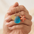 Red Enamel Starfish Initial Charm Sea Glass Necklace - image 4