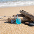 Minimalist Wave & Water Sea Glass Necklace - Aqua - Silver - image 7