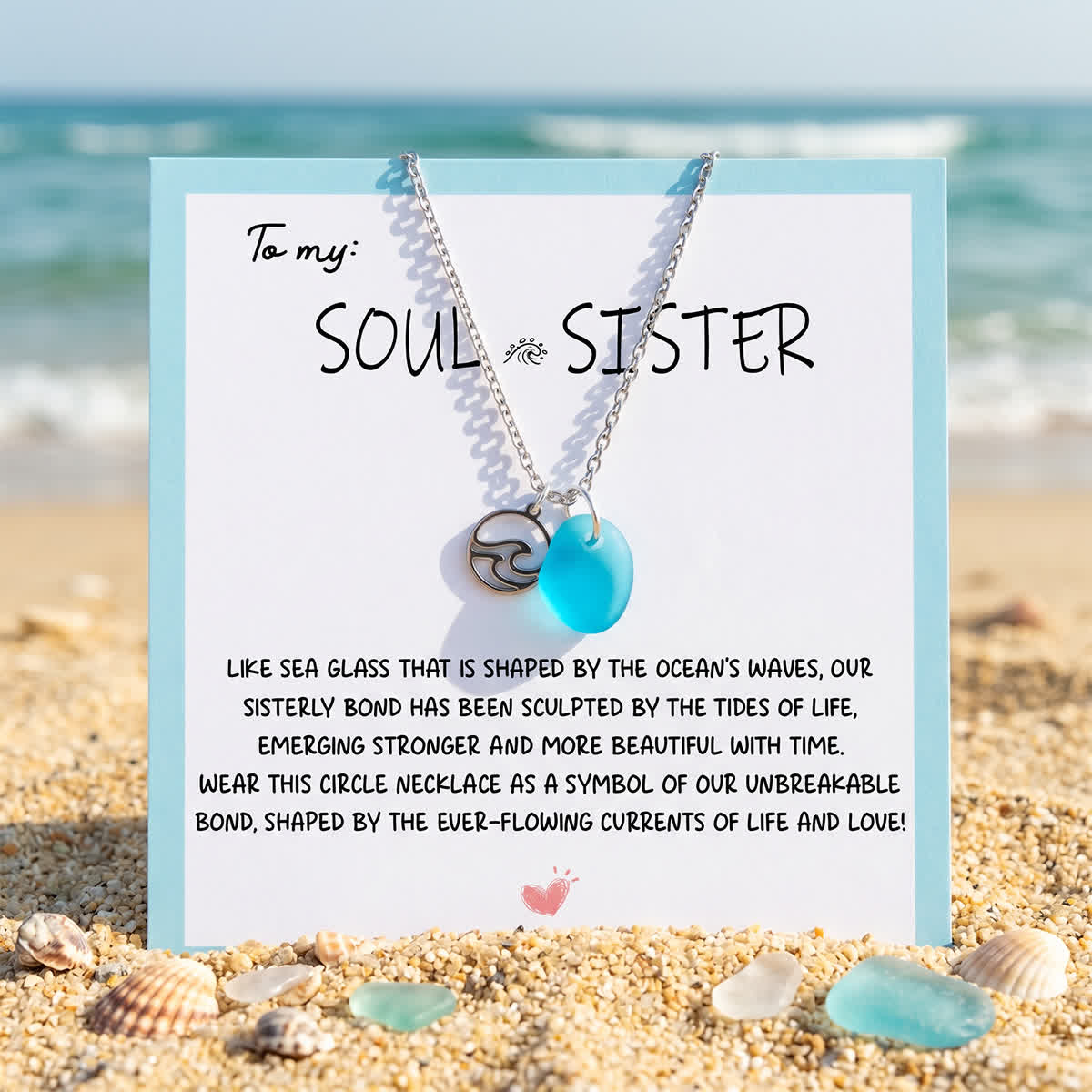 Minimalist Wave & Water Sea Glass Necklace - image 9